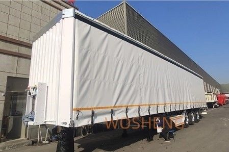 3축 40ft 45ft 커튼 사이드 텐폴린 천 반 트레일러 음료 및 채소