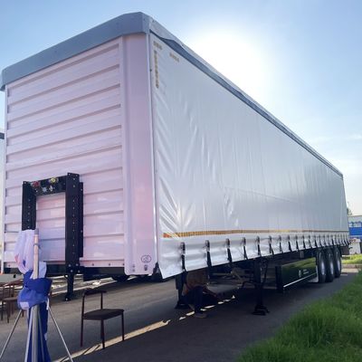 반트레일러 흰색 40ft 45ft 3 Axles Side Curtain 에어 서스펜션과 WABCO-ABS