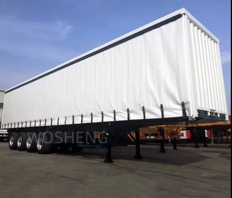 반트레일러 흰색 40ft 45ft 3 Axles Side Curtain 에어 서스펜션과 WABCO-ABS