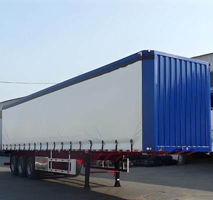 반트레일러 흰색 40ft 45ft 3 Axles Side Curtain 에어 서스펜션과 WABCO-ABS