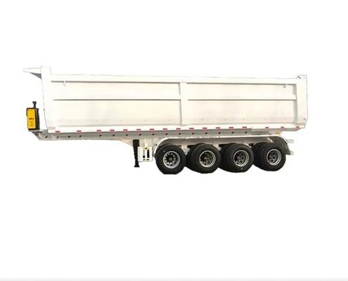 중량 착륙 기어 28t WS 4 Axles 큰 부하를위한 수압 후방 덤프 반 트레일러