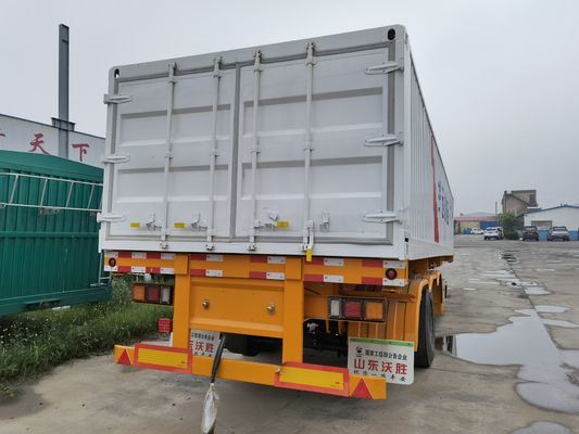 Wosheng 사이드 덤프 반 트레일러 90w mm*13/16 mm 두께 잎 스프링과 삼자축