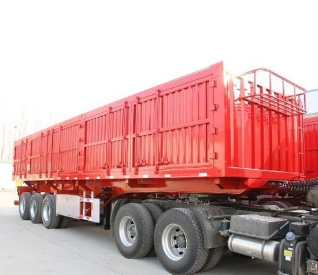 Wosheng Tri-Axle Hydraulic Lift Side Tipper Side Dump Semi Trailer 사이드 티핑 트레일러
