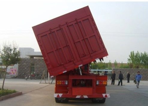 Wosheng Tri-Axle Hydraulic Lift Side Tipper Side Dump Semi Trailer 사이드 티핑 트레일러