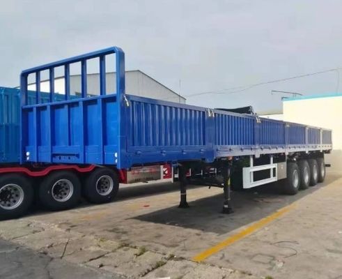 3 Axles Drop Side Wall Semi-Trailer 화물 운송에 적합한 울타리 설계