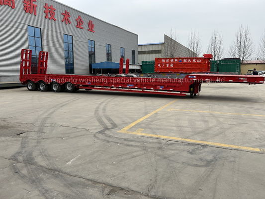 직선 4 축 16 바퀴 낮은 침대 반 트레일러 최대 실량 30TON/60TON/80TON/100TON