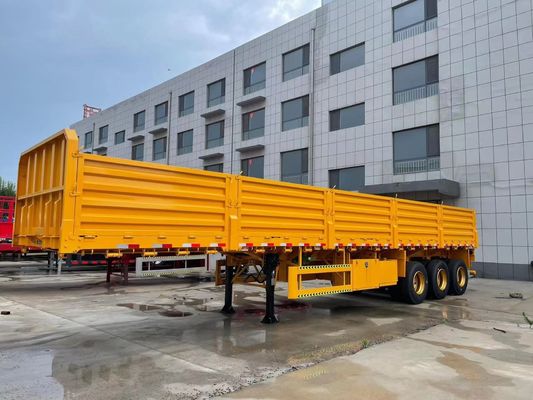 스틸 3 축 40ft 12.4m 울타리 화물 반 트레일러 사이드 벽 트럭 대량 화물 트레일러