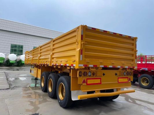 스틸 3 축 40ft 12.4m 울타리 화물 반 트레일러 사이드 벽 트럭 대량 화물 트레일러