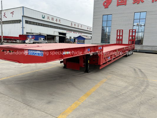 직선 4 축 16 바퀴 낮은 침대 반 트레일러 최대 실량 30TON/60TON/80TON/100TON