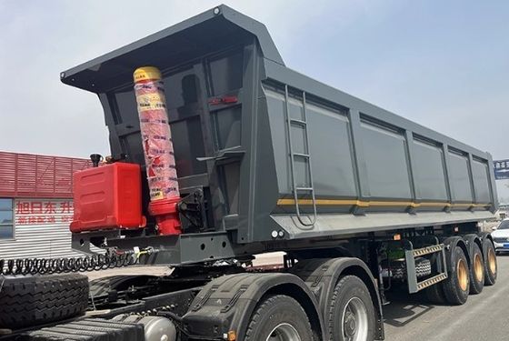 모래 돌 곡물 운송 후방 덤프 반 트레일러 ShanDong WS 3 축 20-100Tons