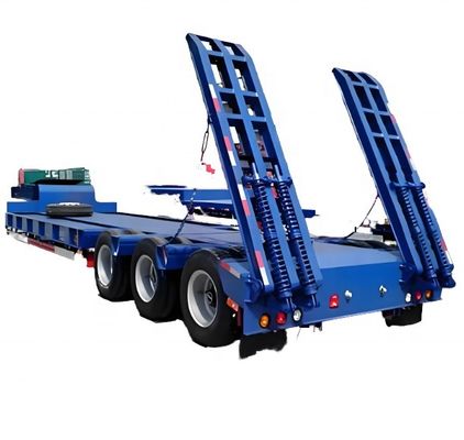 60T 최대 실량 Q345B/T700L 발굴기 및 내구성 기계용 낮은 침대 트럭 트레일러