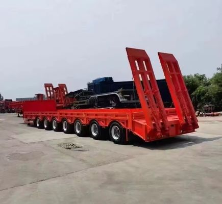 60T 최대 실량 Q345B/T700L 발굴기 및 내구성 기계용 낮은 침대 트럭 트레일러