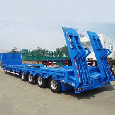 3 축 가즈 넥 낮은 침대 반 트레일러 60TON 유료 화물과 중량 철강 재료