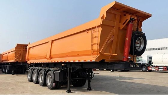 Wosheng 30-80 톤 후방 덤프 반 트레일러 최대 실량 30000 kg 및 U 타입 디자인