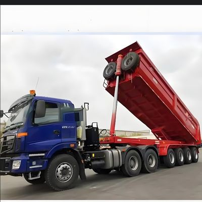 Wosheng 30-80 톤 후방 덤프 반 트레일러 최대 실량 30000 kg 및 U 타입 디자인
