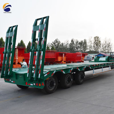 Wosheng 4 Axles Low Bed Container Chassis Heavy Duty Equipment Trailing용 중장비 수송용 반트레일러