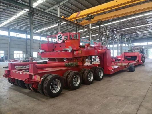 Wosheng 4 Axles Low Bed Container Chassis Heavy Duty Equipment Trailing용 중장비 수송용 반트레일러