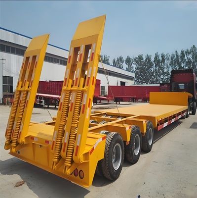 Wosheng 3 Axles 50-100 Tons Low Boy Low Bed Truck 13000x3000x3300의 반 트레일러