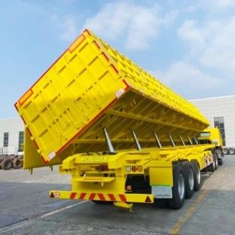13T 3 Axles Wosheng 라이트 타입 사이드 월 덤프 반 트레일러 자갈 돌 모래 운송