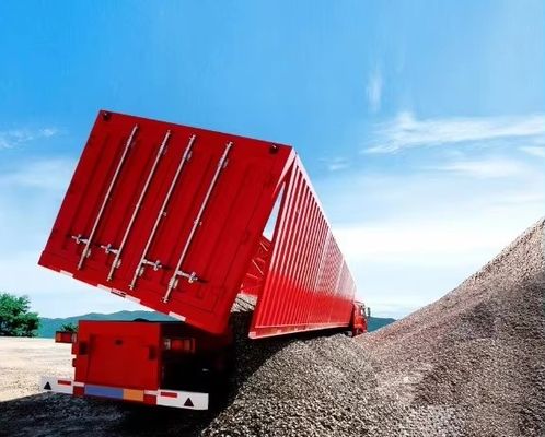 13T 3 Axles Wosheng 라이트 타입 사이드 월 덤프 반 트레일러 자갈 돌 모래 운송