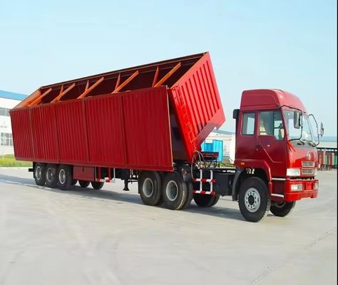 13T 3 Axles Wosheng 라이트 타입 사이드 월 덤프 반 트레일러 자갈 돌 모래 운송
