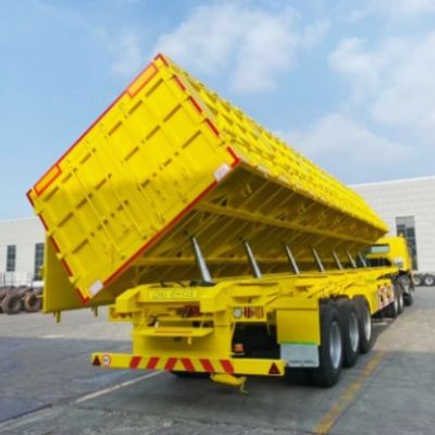 화물 운송용 3 축 중공용 철 lateral tipper dump 반 트레일러 공기 서스펜션