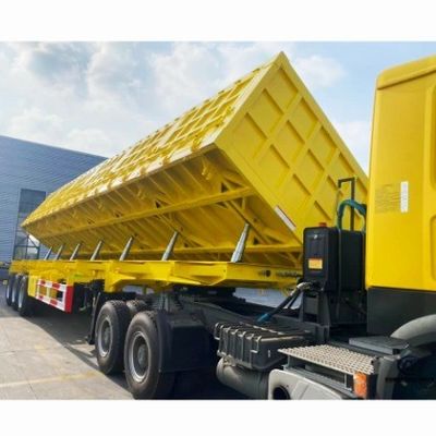 화물 운송용 3 축 중공용 철 lateral tipper dump 반 트레일러 공기 서스펜션