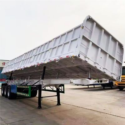 화물 운송용 3 축 중공용 철 lateral tipper dump 반 트레일러 공기 서스펜션