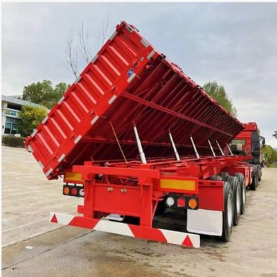 화물 운송용 3 축 중공용 철 lateral tipper dump 반 트레일러 공기 서스펜션