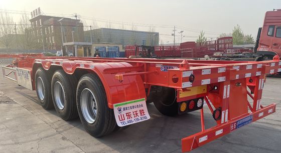 컨테이너 운송용 3 축 철강 스켈레톤 반 트레일러 최대 실량 30000 kg