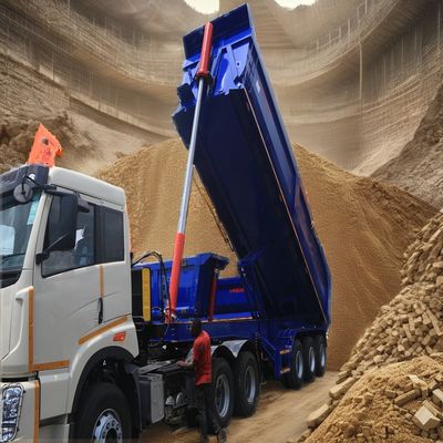28t 중량 착륙용 기구 큰 돌 운송을 위한 후방 하이드라울ିକ୍ 덤프 반 트레일러