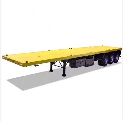 12400x2610x1550mm 7톤 타레 무게 50톤 유료물 20/40ft 평면 반 트레일러