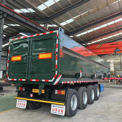 기계식 서스펜션 4 축 수압 후방 덤프 반 트레일러 Q345B / T700 스틸