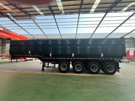 기계식 서스펜션 4 축 수압 후방 덤프 반 트레일러 Q345B / T700 스틸