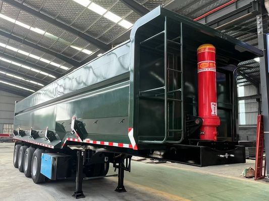 기계식 서스펜션 4 축 수압 후방 덤프 반 트레일러 Q345B / T700 스틸