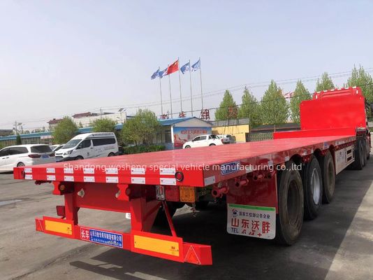 90mm*13/16mm*10 레이어 잎 봄 40ft 평면 침대 트레일러 터널 바퀴와 함께 두바이