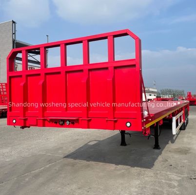90mm*13/16mm*10 레이어 잎 봄 40ft 평면 침대 트레일러 터널 바퀴와 함께 두바이