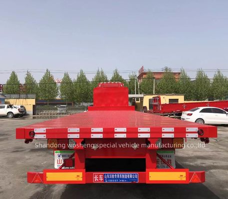 90mm*13/16mm*10 레이어 잎 봄 40ft 평면 침대 트레일러 터널 바퀴와 함께 두바이