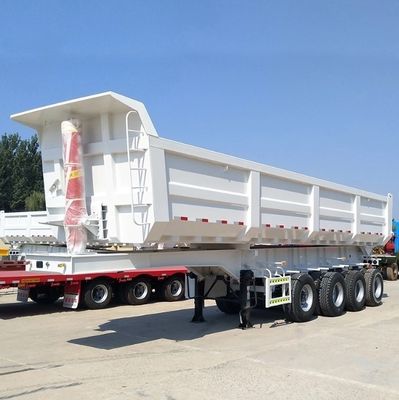 Q345B/T700 다각화된 후방 덤프 틱퍼 틱핑용 스틸 본 빔 반 트레일러