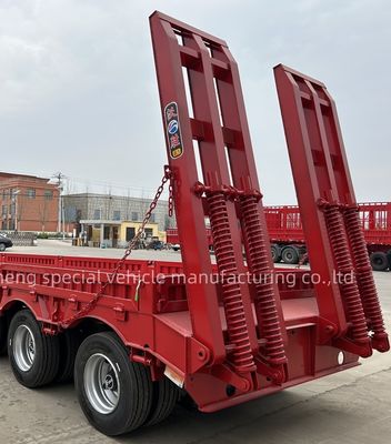 Wosheng 4 Axle 낮은 침대 반 트레일러 낮은 침대 낮은 소년 트럭 트레일러 공기 서스펜션