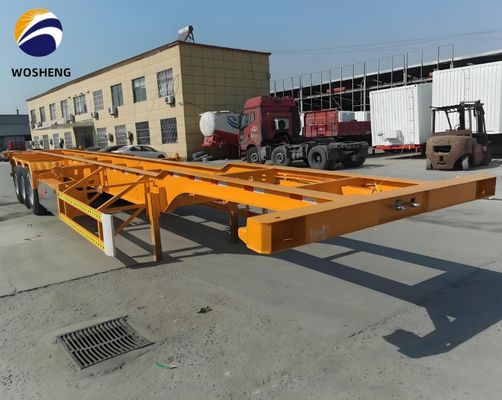 최대 운용량 30000 kg 12.4m 3 축 40ft 트럭 트레일러 차시 스켈레톤 반 트레일러