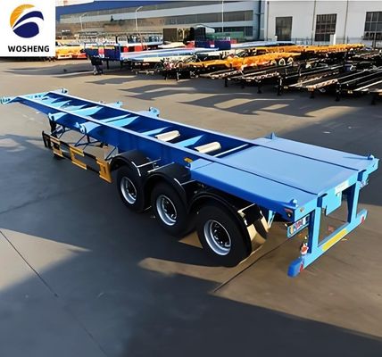 최대 운용량 30000 kg 12.4m 3 축 40ft 트럭 트레일러 차시 스켈레톤 반 트레일러