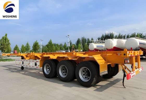 최대 운용량 30000 kg 12.4m 3 축 40ft 트럭 트레일러 차시 스켈레톤 반 트레일러