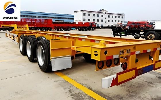 최대 운용량 30000 kg 12.4m 3 축 40ft 트럭 트레일러 차시 스켈레톤 반 트레일러