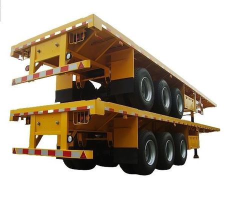 20T-80T 3 축 화물 트레일러 12400*2610*1550mm 화물을 운송하는 평면 반트레일러
