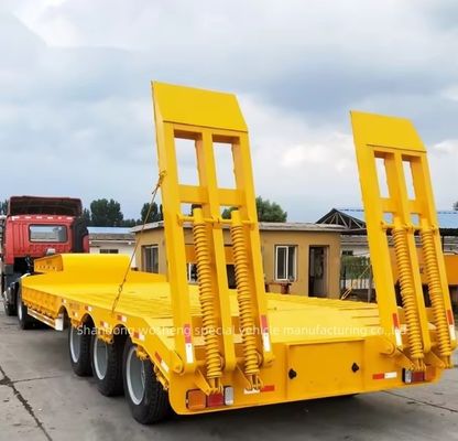 40ft Gooseneck 낮은 침대 트레일러 13/16/20 톤 전면 로딩 트럭 트레일러에 대한 축