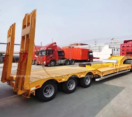 40ft Gooseneck 낮은 침대 트레일러 13/16/20 톤 전면 로딩 트럭 트레일러에 대한 축