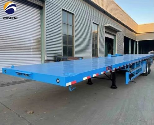 40 FT 2 3 축 평면 반 트럭 트레일러 기계식 서스펜션과 12R22.5 타이어