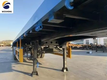40 FT 2 3 축 평면 반 트럭 트레일러 기계식 서스펜션과 12R22.5 타이어