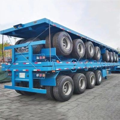 40 FT 2 3 축 평면 반 트럭 트레일러 기계식 서스펜션과 12R22.5 타이어